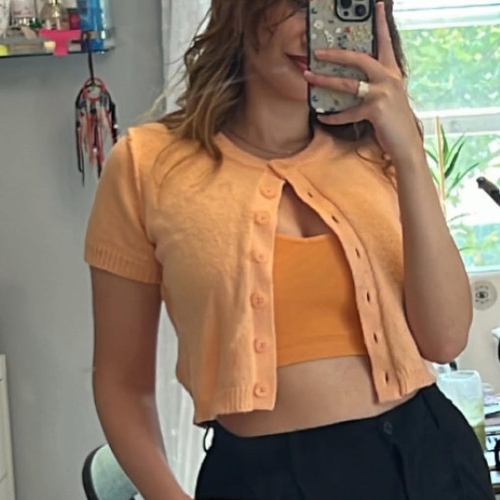 Garage Orange Cardigan Sweater